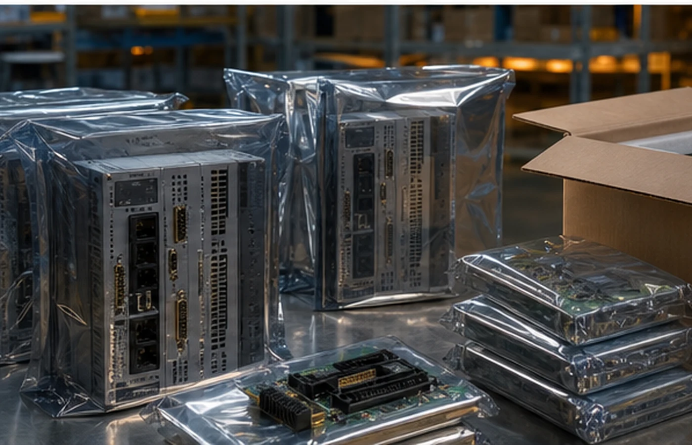 Industrial automation modules packed for quote inquiry